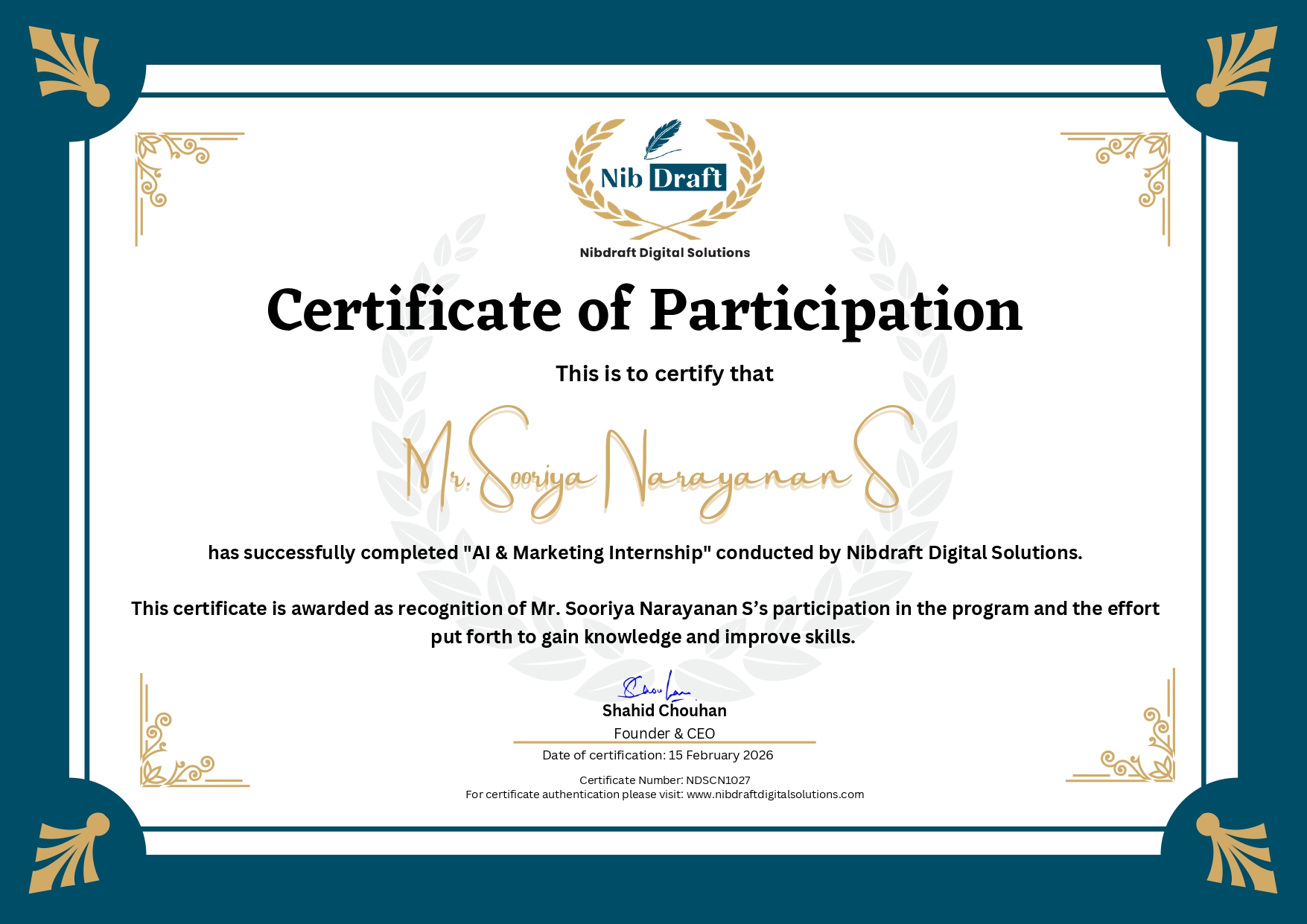 NDSCN1027: Mr. Sooriya Narayanan S